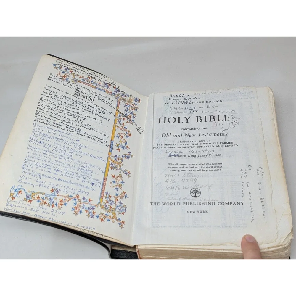 HOLY BIBLE King‎ James Red Letter Instant Indexed WORLD Self-Pronouncing Black